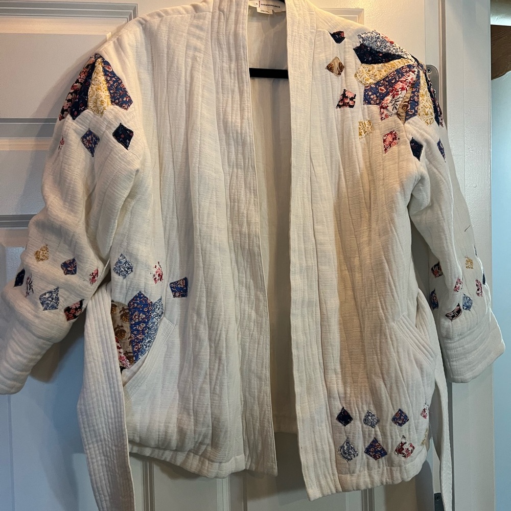 Anthropologie White Patchwork Jacket - image 3